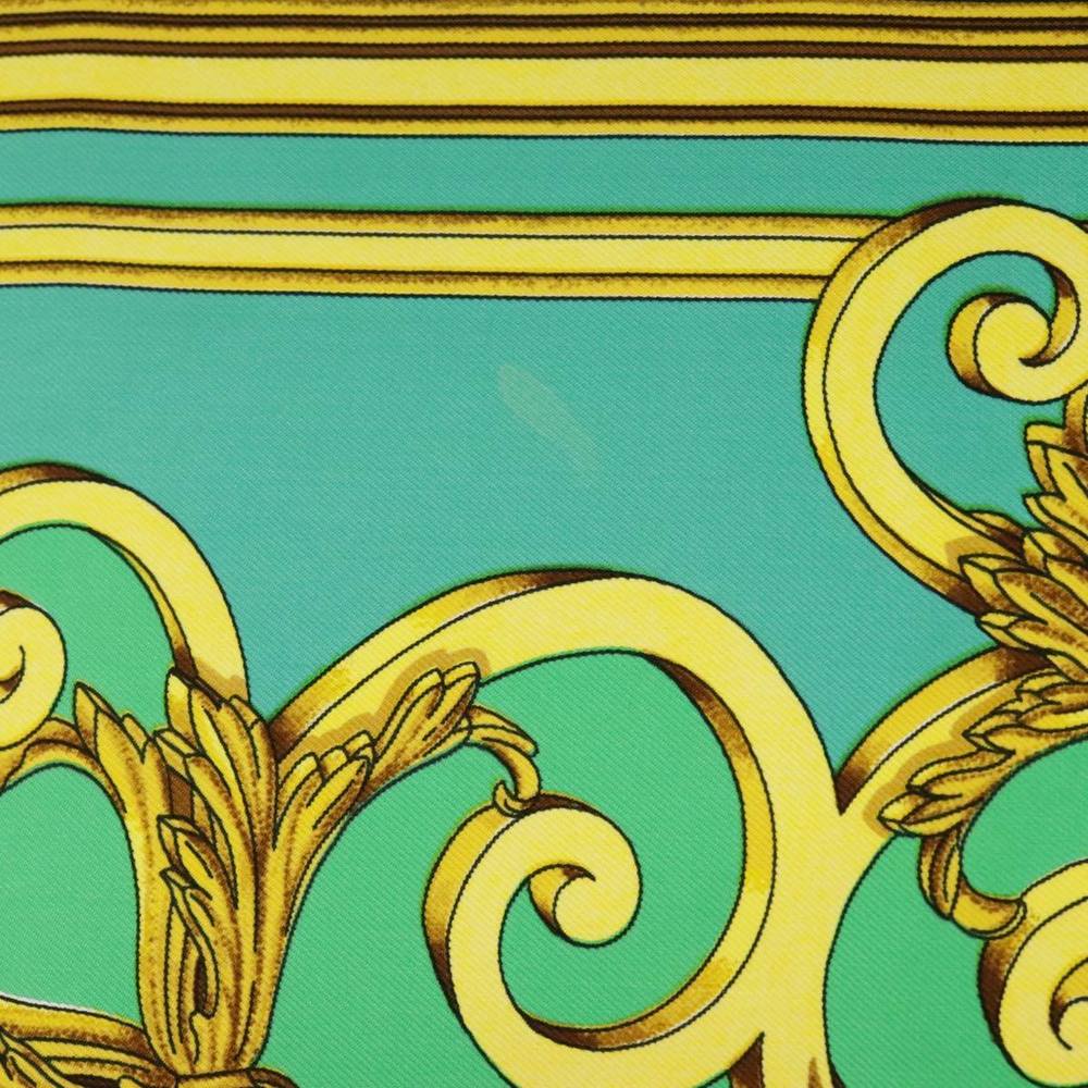 HERMES Carre 90 Scarf ""LES TUILERIES"" Silk Green Yellow Auth 99949 - Picture 13 of 16